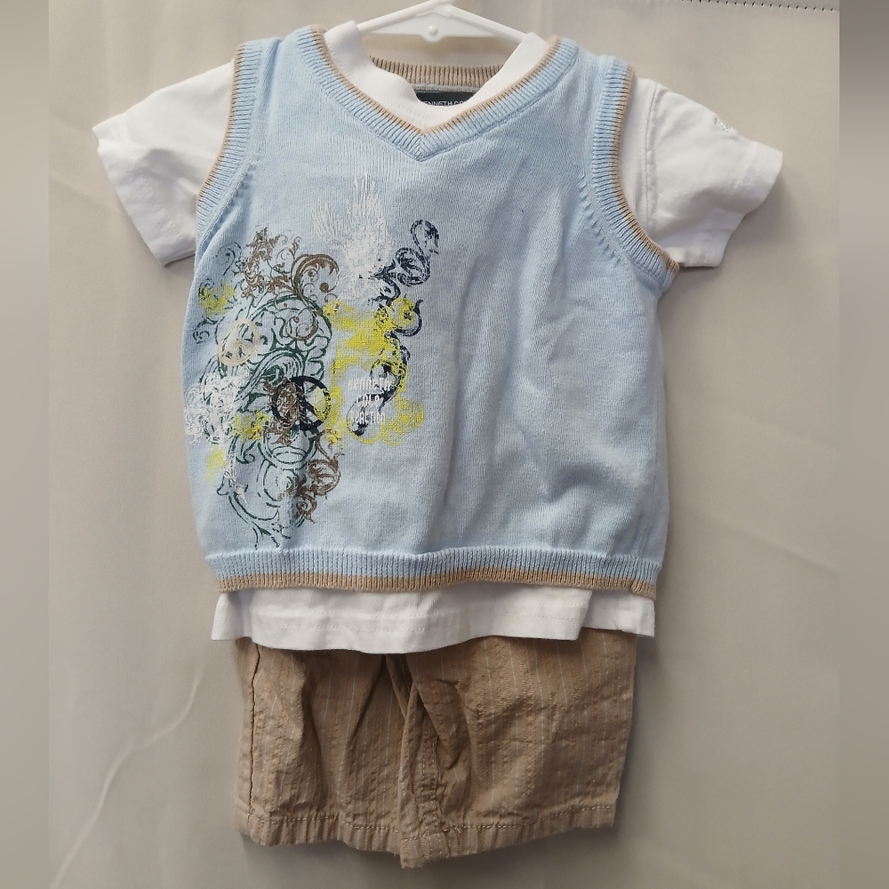 Kenneth Cole Reaction Light Blue and White Kids Sweater Set